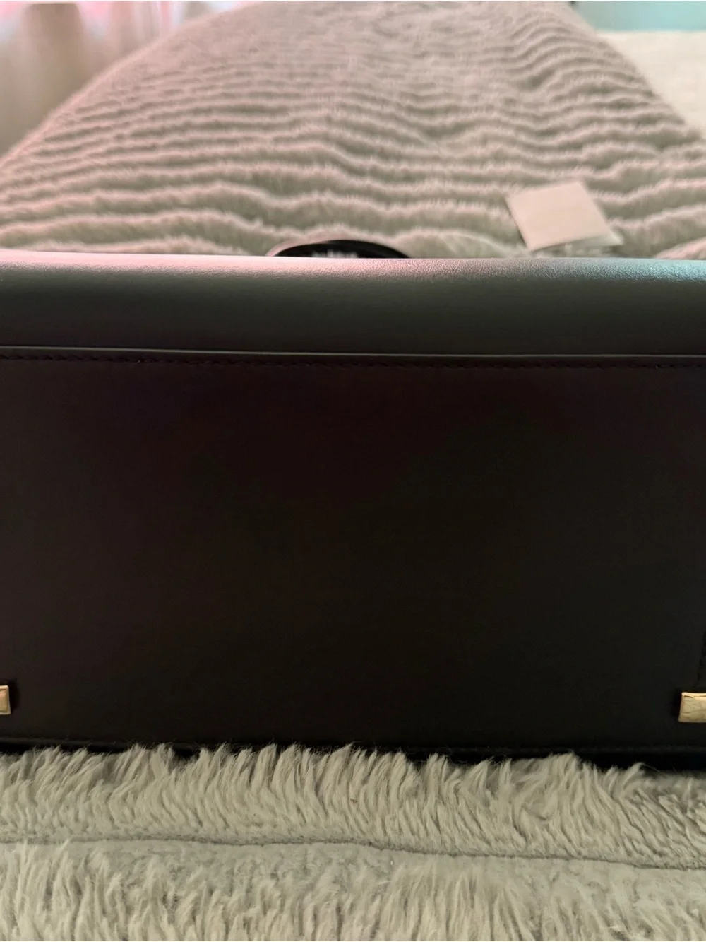 Jimmy Choo Black Leather Embossed Logo Tote
